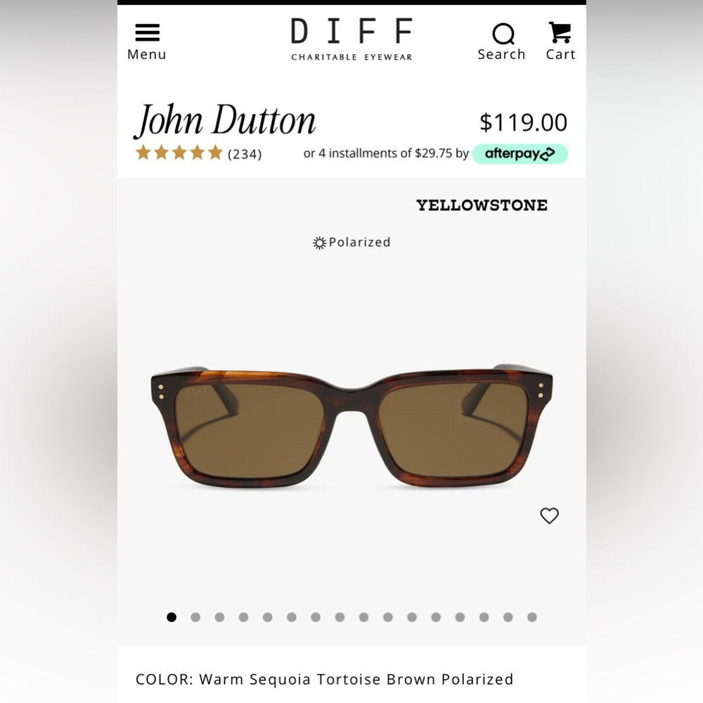 DIFF John Dutton Sunglasses - Warm Sequoia Tortoi… - image 1